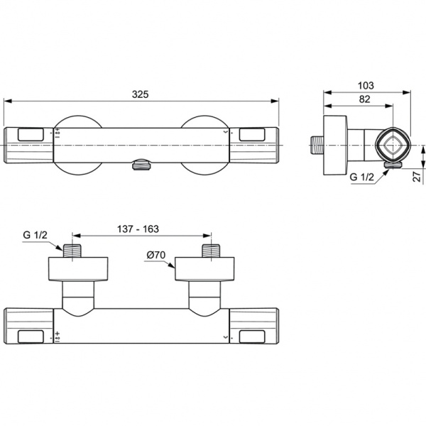 Смеситель для душа Ideal Standard Ceratherm T100 A7229AA