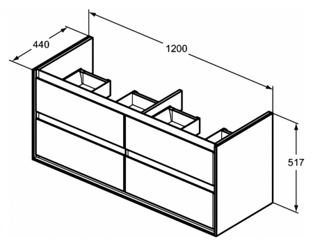 Тумба под раковину Ideal Standard Connect Air 120 см E0822B2