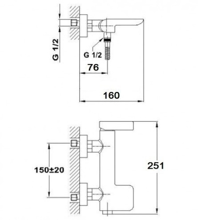 Смеситель для душа Teka Formentera 62231020BC