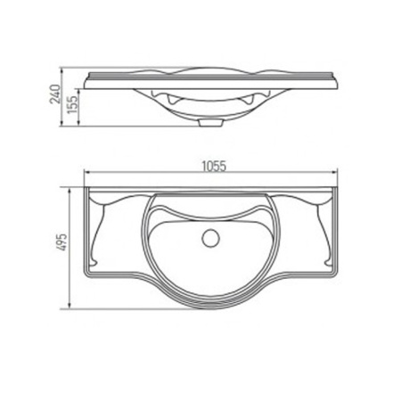 Раковина полувстраиваемая (49,5х105,5) Roca America 105 327205000