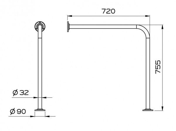 Поручень 90°, угловой Vitra 320-1030