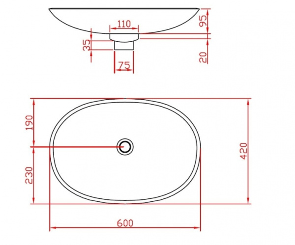 Раковина ArtCeram La Fontana LF16V 03.00