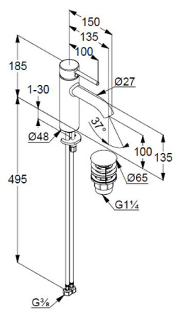 Смеситель для раковины Kludi Bozz 382885376