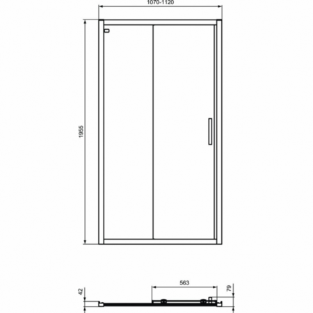 Сдвижная дверь в нишу 110 см Ideal Standard CONNECT 2 Sliding door, K9275V3