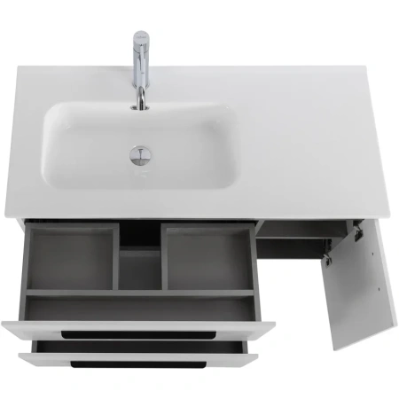 Тумба под раковину Cezares ECO-CER-N-1000-2C-1A-SO-BL-L Bianco Lucido без ручек