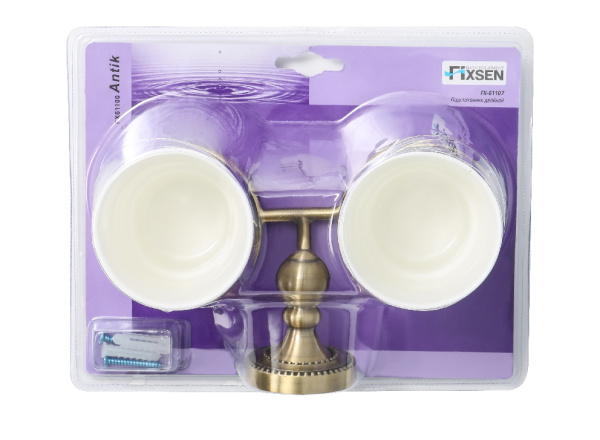 Стакан для зубных щеток FIXSEN Antik двойной FX-61107