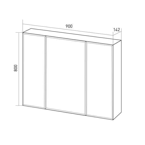 Зеркало-шкаф (90х80)  1Marka Соната 90 У29558