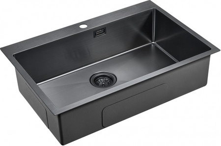 Кухонная мойка Paulmark Saar PM807551-GM вороненая сталь