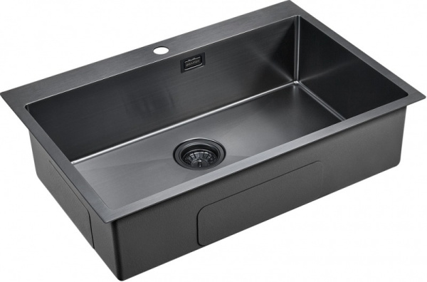Кухонная мойка Paulmark Saar PM807551-GM вороненая сталь