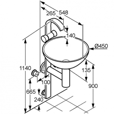 Стойка с раковиной Kludi Joop! 55115D1