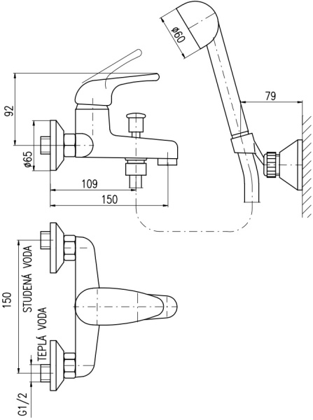 Смеситель для ванны Rav Slezak Sazava SA554.5/2