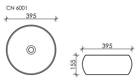 Раковина накладная (39,5х39,5) Ceramica Nova ELEMENT CN6001