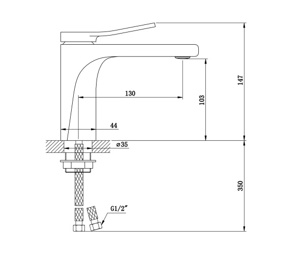 Смеситель для раковины Bronze de Luxe Element EL02CB Смеситель для раковины Bronze de Luxe Element EL02CB