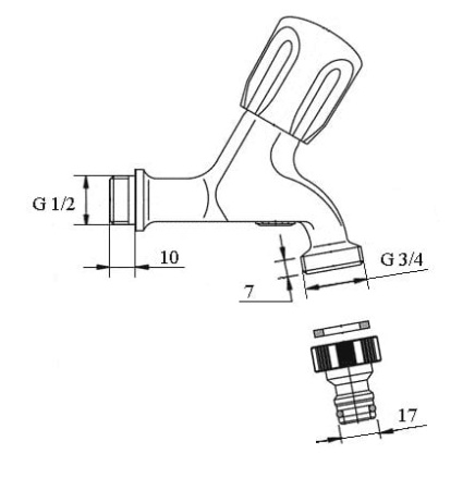 Кран с ручкой Евростар Mofem 162-0007-00
