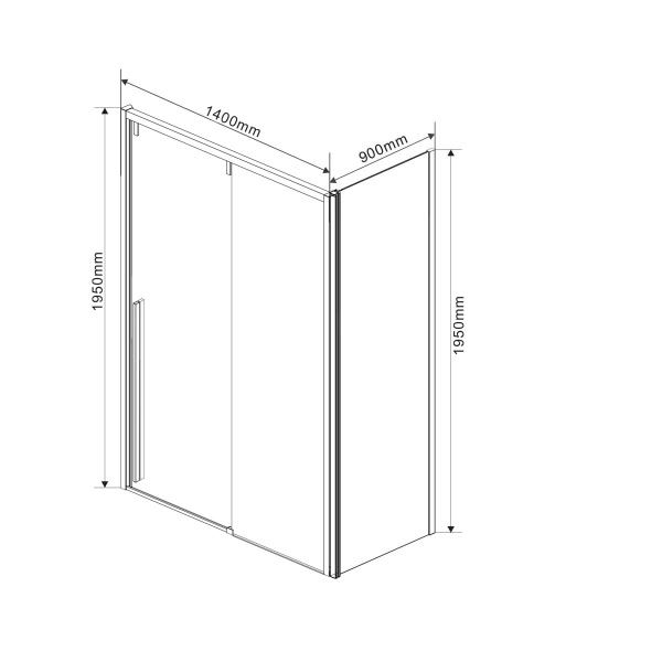 Душевой уголок Vincea  Lugano VSR-1L9014CL-1 (140х90)  хром, стекло прозрачное