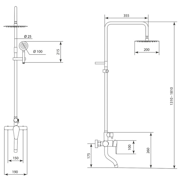Душевая система Славен с изливом Сталь Ж (СЛ-ОД-Ж61) Душевая система Славен с изливом Сталь Ж (СЛ-ОД-Ж61)