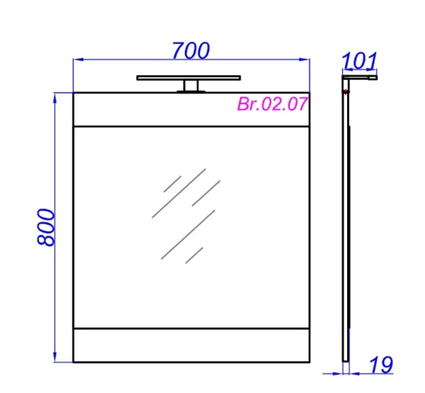 Зеркало Aqwella Brig (70 см) Br.02.07/Gray