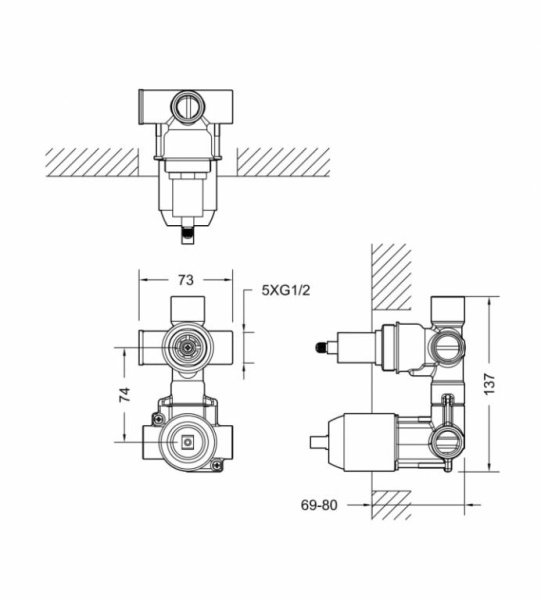 Внутреняя часть для смесителя Bravat Built-in D982CP-B-RUS Внутреняя часть для смесителя Bravat Built-in D982CP-B-RUS