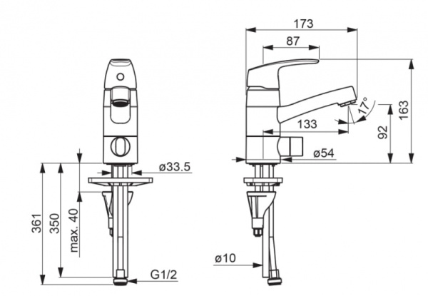 Смеситель для раковины с клапаном Oras Safira 1013 Смеситель для раковины с клапаном Oras Safira 1013