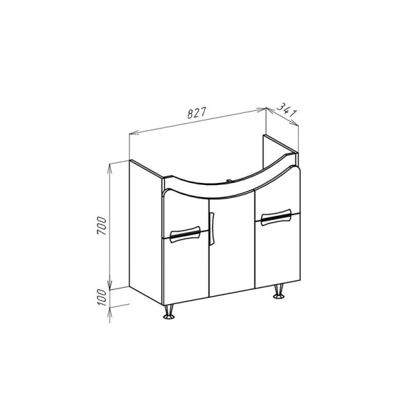 Тумба под раковину Bellezza Лагуна 85 4632114110045