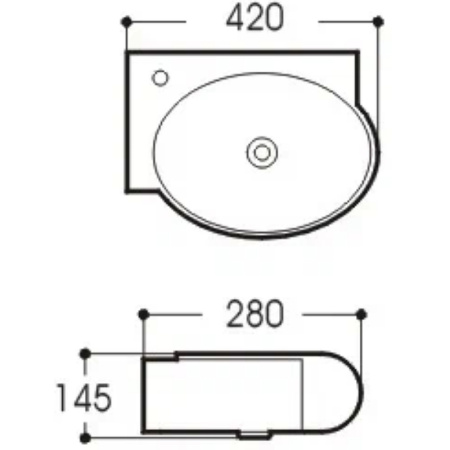 Раковина подвесная (42х28)  Aquatek L AQ5303-00