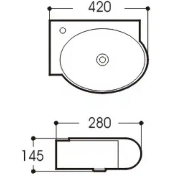 Раковина подвесная (42х28)  Aquatek L AQ5303-00