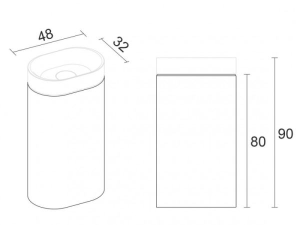 Раковина Riho Essence Column (48х32) W029001105