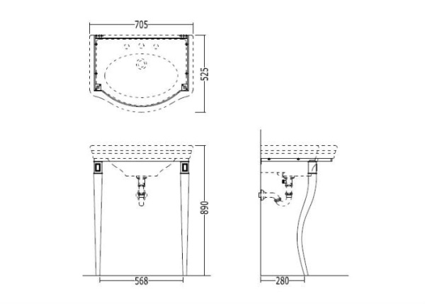 Консоль для раковины Devon&Devon Marlene Consolle DEMARLENECR