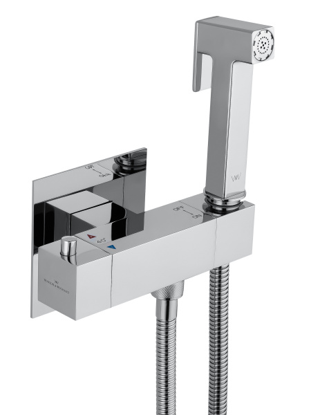 Смеситель с гигиеническим душем и термостатом встраиваемый WONZON & WOGHAND, хром WW-88819903-CR