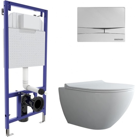 Комплект унитаза с инсталляцией Berges Wasserhaus Novum Rimless 043269