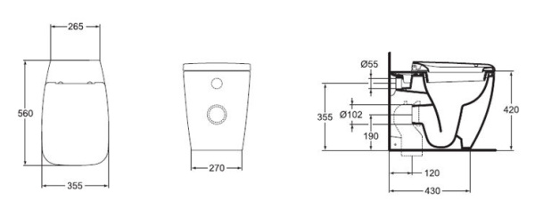 Унитаз напольный приставного Ideal Standard Ventuno T316301