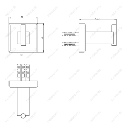 Крючок одинарный Melana MLN-862008