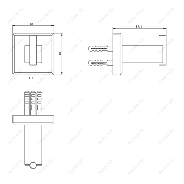 Крючок одинарный Melana MLN-862008