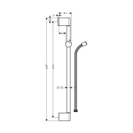 Душевая штанга со шлангом Hansgrohe Crometta 27615000 хром
