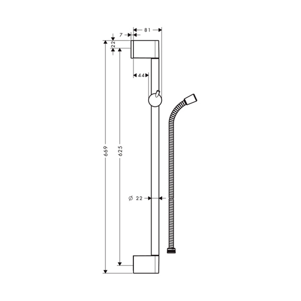 Душевая штанга со шлангом Hansgrohe Crometta 27615000 хром