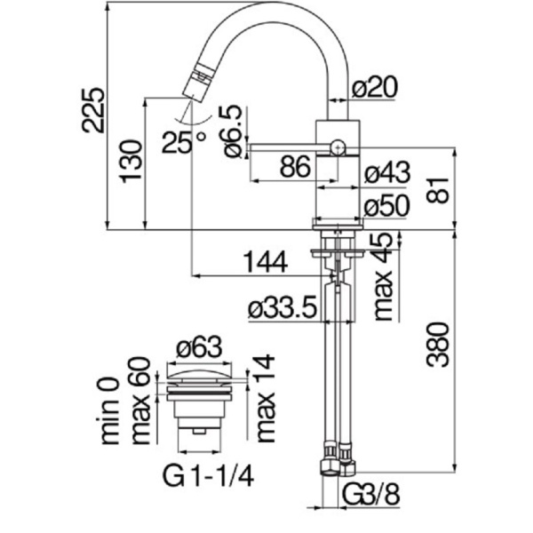 Смеситель для биде Nobili Velis VE125139/2CR