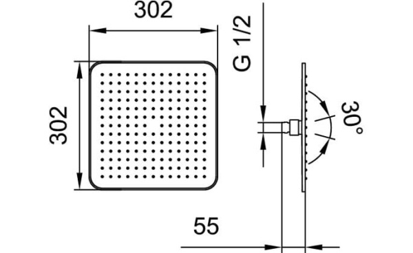 Верхний душ Laufen RainSquare 3.6798.1.004.130.1