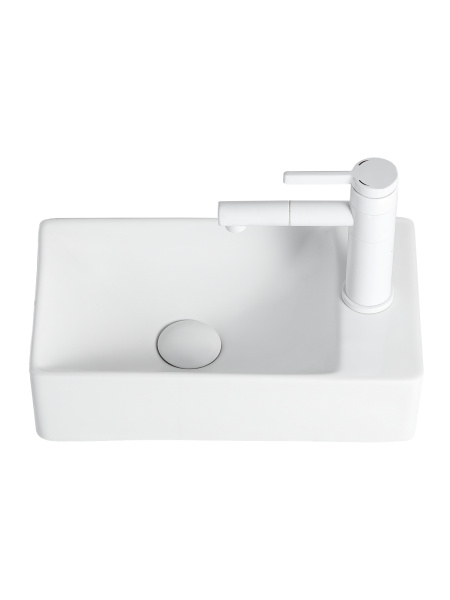 Раковина подвесная (37,5х21,5) Agger ASH131375L белый глянец