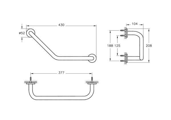 Поручень Vitra Arkitekta A44376EXP , хром  