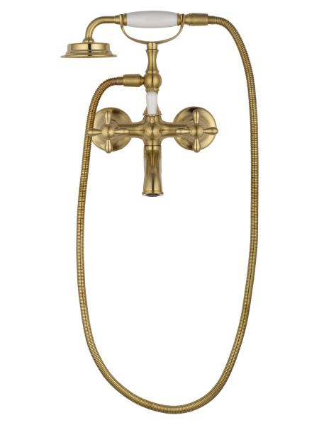 Смеситель для ванны с душем WONZON & WOGHAND RETRO, брашированное золото WW-88639020- BG