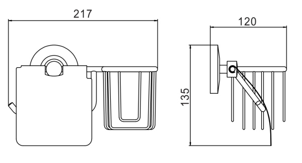 Держатель для туалетной бумаги и освежителя Savol 00S-L07151