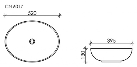 Раковина накладная (52х39,5) Ceramica Nova ELEMENT CN6017MDH