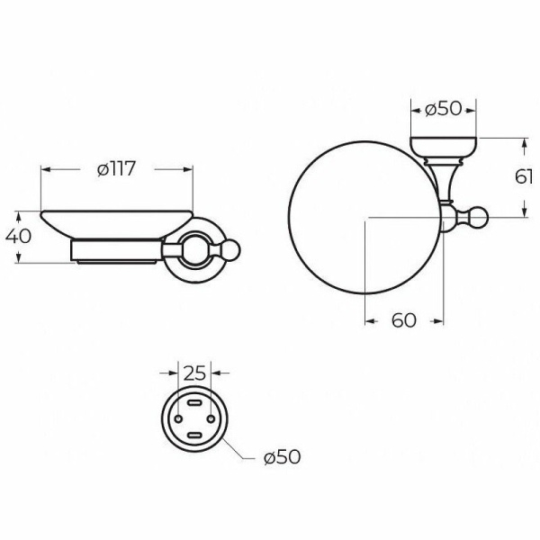 Мыльница Cezares Aphrodite APHRODITE-SODS-02-Sw
