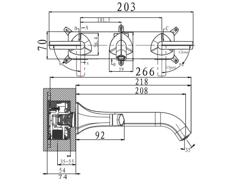Смеситель для раковины Arrow AG4281CP