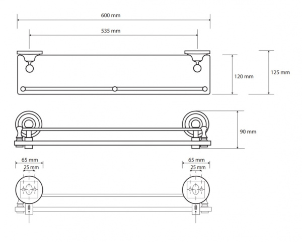 Полочка стеклянная Bemeta Retro 144302262