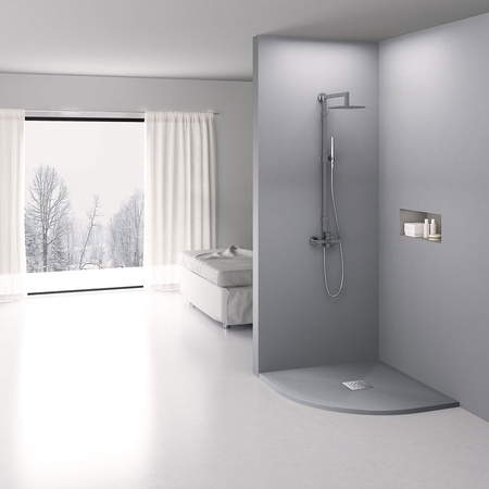 Душевой поддон из искусственного камня  (900х90) Vincea VST-4SQ9090G,  серый