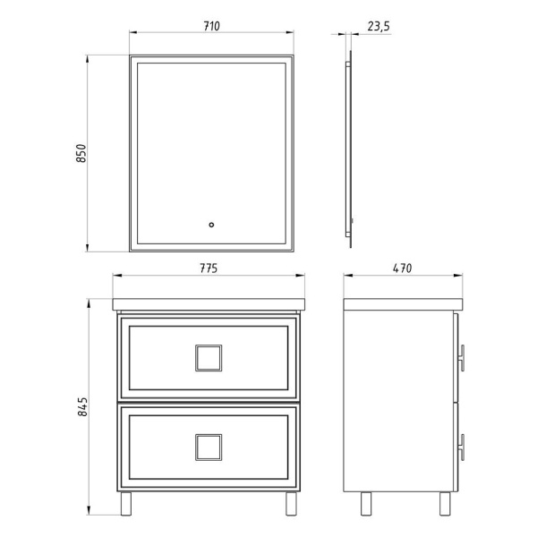 Тумба под раковину ASB-Mebel Санта 80 (10915)