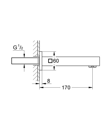 Настенный излив Grohe Universal Cube 13303 000 (13303000) хром