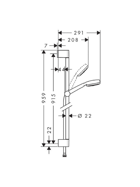 Душевой гарнитур Hansgrohe Crometta 100 EcoSmart 26663400