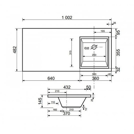 Раковина Style Line Estetus Даллас 100 R СС-00002392 правая